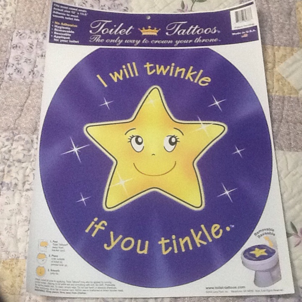 Toilet Tattoo  Lid Cover Decor Reusable Vinyl.